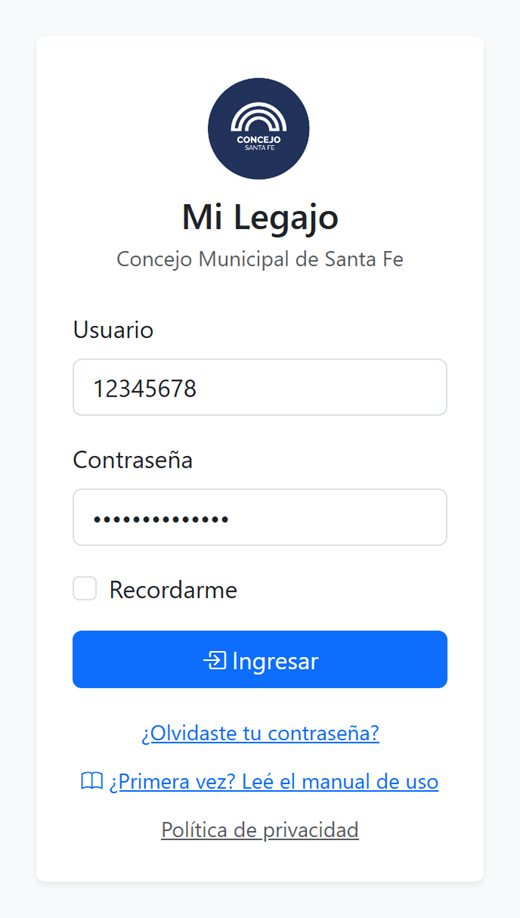 Pantalla de ingreso