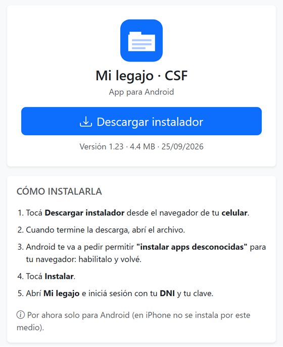 Descarga de la app